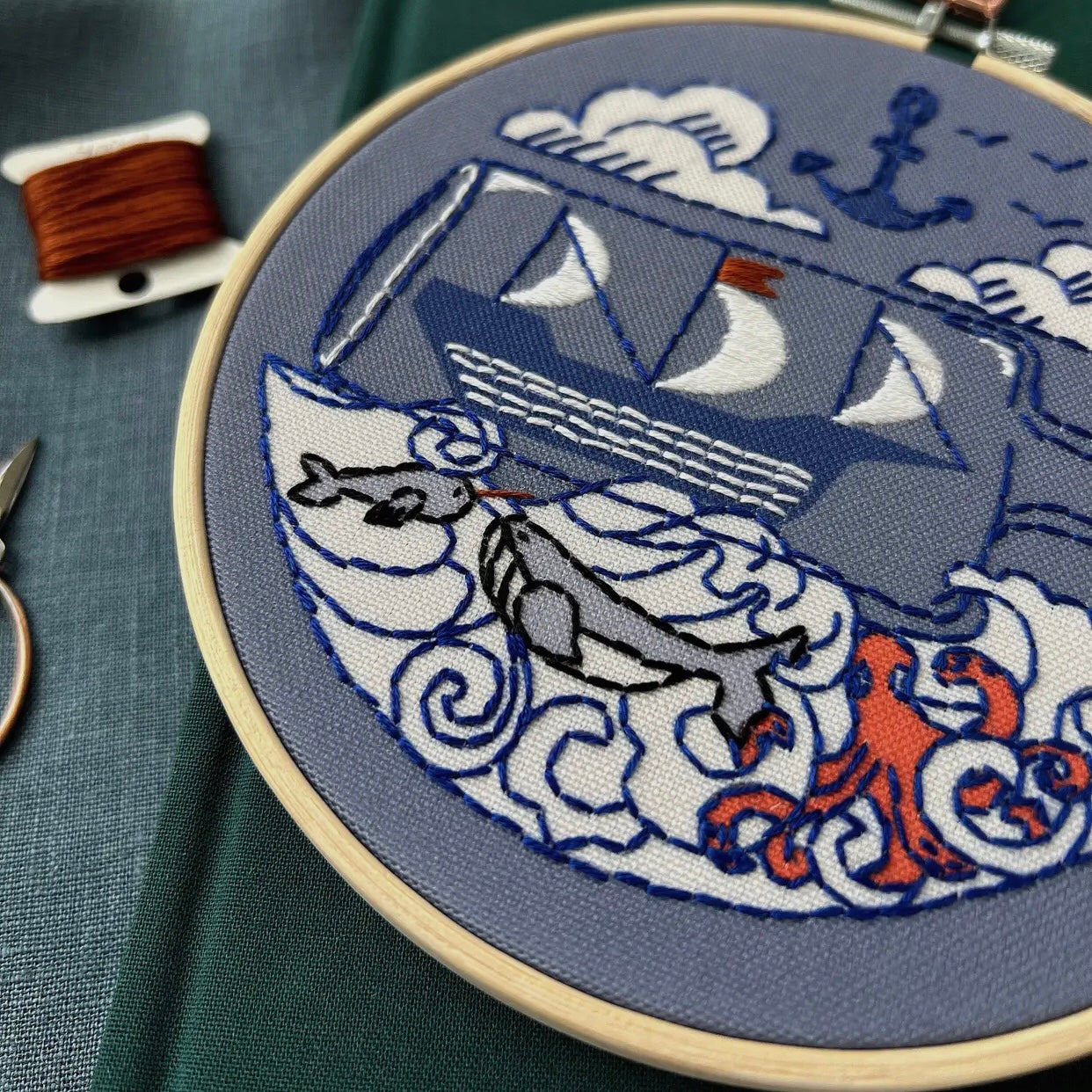 Embroidery Kit | Ship in a Bottle