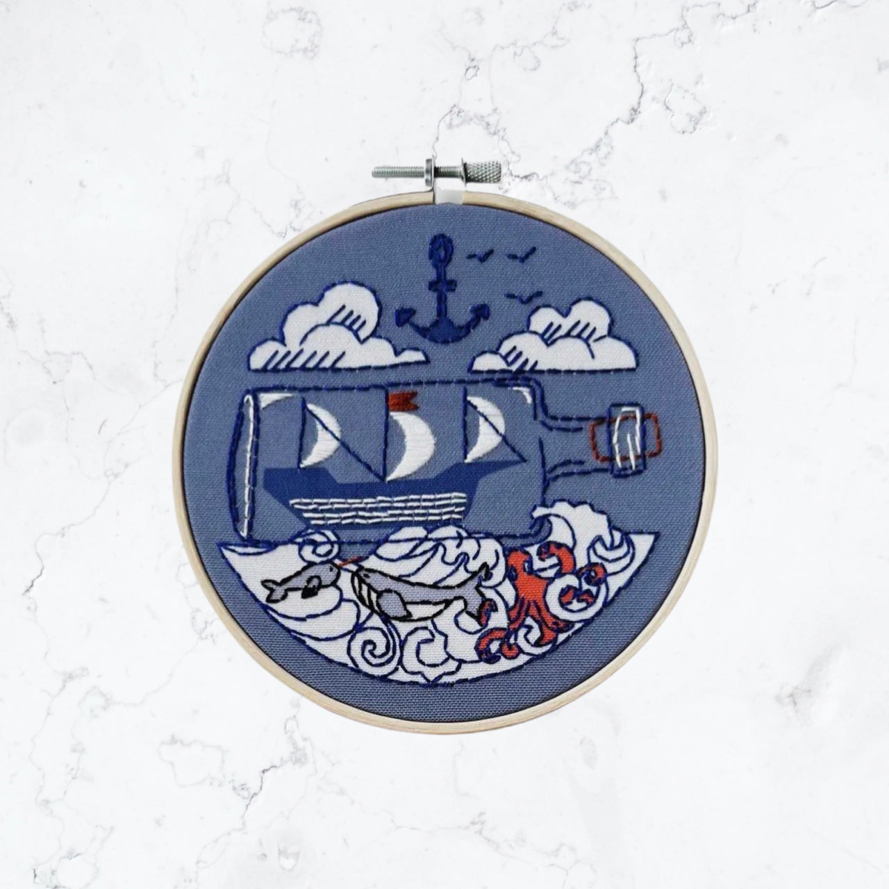 Embroidery Kit | Ship in a Bottle
