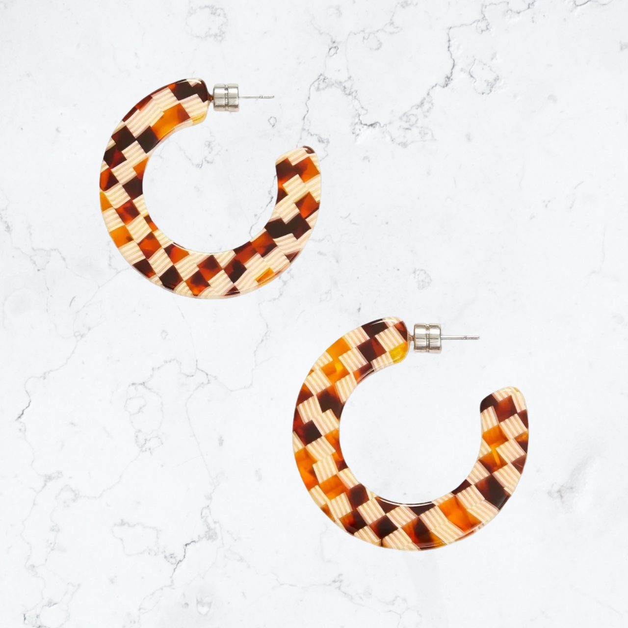 Earrings | Kate Hoops Tortoise